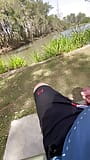 Outdoor milking and cum eating in local park snapshot 2