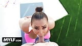 Huge Boobed Latina In Tight Yoga Pants Bounces Her Massive Oiled Up Booty On Lucky Stud - MYLF snapshot 14