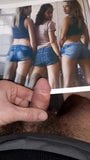 Cumtribute on 3 small asses in micro short jeans snapshot 1