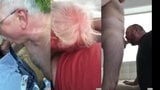 Homens maduros engolem cargas, mashup de vídeo vertical snapshot 1
