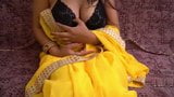 Solo Play with Boobs And Pussy wearing Sari snapshot 2