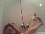 sexy one arm lady shower with bad legs snapshot 6