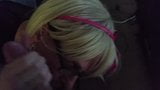 Sissy Femboy CD lutscht Schwanz gefickt ins Gesicht, erstmals auf Video snapshot 16
