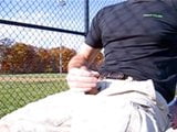 Jerking off at the ball park in the dugout snapshot 3