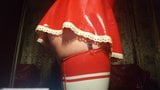 Maid in red latex snapshot 9