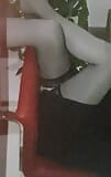 Waiting room red panty tease snapshot 2