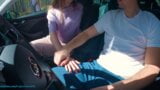 Teen had to pay for taxi with handjob, she had no money, CUMSHOT in a car - ProgrammersWife snapshot 3