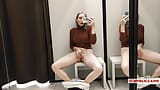 Masturbation in a fitting room in a mall. I Try on haul transparent clothes in fitting room and masturbation. snapshot 16