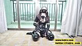 Fejira com Girl masturbating in a latex maid outfit snapshot 8