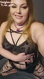 Fette sexy bbw, mollige goth pawg-milf in dessous zeigt sich und neckt snapshot 5