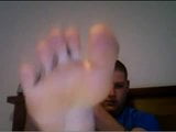 straight male feet on webcam - rugby player snapshot 14