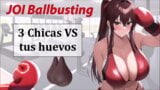 Spanish Audio JOI CBT - 3 Boxeadoras VS tus huevos. snapshot 1