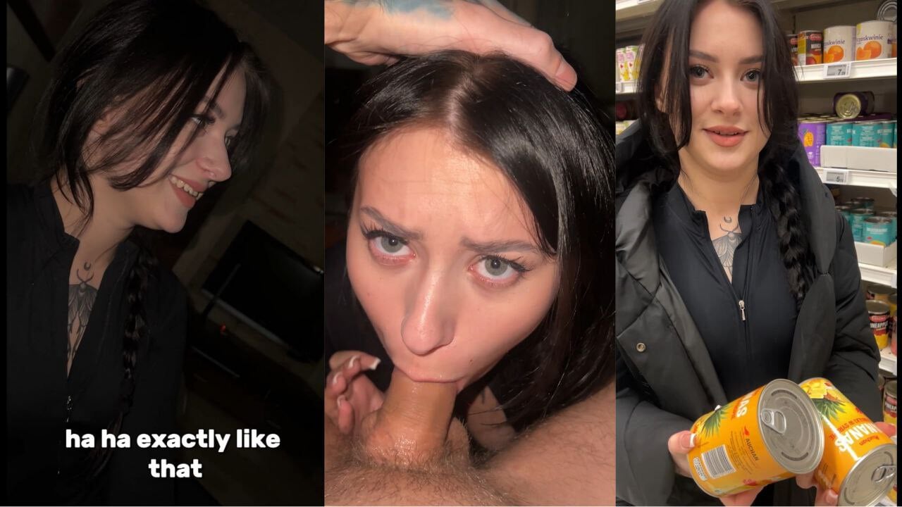 Beauty came to visit on the first date to watch a movie - Sucked and got cum in her mouth