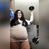 HORNY SSBBW IN TIGHT DRESS FEEDING snapshot 7