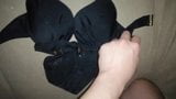 Cum on Black Bikini Bra 32D and Panties Set snapshot 8