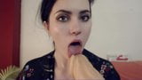 StacyMoon is sucking and licking a giant dildo snapshot 13