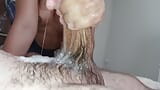 bitch masturbates a dick with a lot of spit, sliding her hands quickly into the EXTREME drool of her little mouth snapshot 4