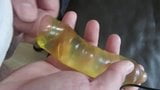 Cum into waterfilled condom under foreskin!!! snapshot 1