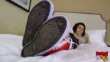 Like Smelly Sneakers? Young Bailey Paige Gives Hot Footjob! snapshot 2