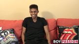 Black young man gives an interview and stimulates himself snapshot 2