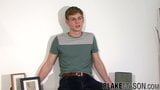 British amateur twink stips after an interview and jerks off snapshot 8