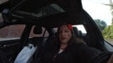 Dirty sissy CD Finally Cums in the car and eats her own Cum load a Car solo masturbation video snapshot 1