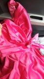 Cum pleasure with beautiful satin pink party dress snapshot 1