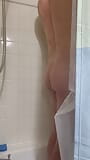 Daddy has a huge cumshot in gym shower snapshot 2