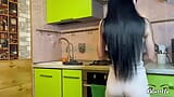 Wet StepMom sucked off masturbating StepSon in the kitchen snapshot 2