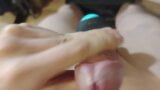 Boy masturbates with vibrating penis ring (shaved and cut penis) snapshot 9