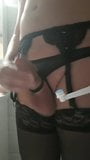 Cumming  with my electric toothbrush  wearing my stockings snapshot 3