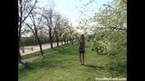 Hot chick Kitty Salieri rubs her clit in public snapshot 2