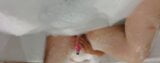 Chubby wife masturbating in the bath with her realistic 12 inch dildo. She loves pretending someone else is fucking her snapshot 1