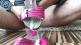 Pink wood sandal huge cum snapshot 3