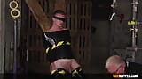 Bound Oliver Wesley tormented by deviant DILF Sebastian Kane snapshot 16