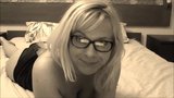 Blonde  Sexy Larissa Camslut fucks her glasses. snapshot 6