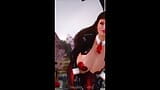 Chica japonesa sexy en un traje de conejito baila y muestra sus enormes tetas rebotando snapshot 1