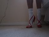 New Red High Heels with Cross Strap snapshot 2