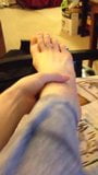 Putting on lotion on my feet snapshot 9