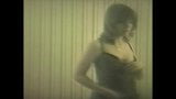 80s Girl dancing and stripping snapshot 5