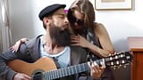 From Street to Sheets, a Beauty Seduces a Poor Musician for an Intimate Encounter at Home. snapshot 4