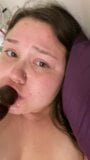 Blowing my black dildo snapshot 7