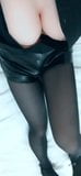 Sexy Chinese CD in black tights and pvc shorts snapshot 2