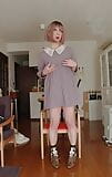 Japanese crossdresser cum and cumdrop on the floor at her home. snapshot 2