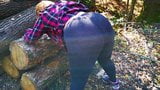 Ass and labia, hard whipping in the woods snapshot 2