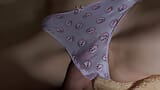 Seksowna cipka wcierania i seksowna sperma na perwersyjne majtki współlokatora snapshot 7