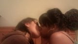 Girls Making Out On A Bed snapshot 11