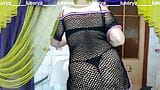 Lukerya crocheted an erotic fishnet dress and stockings and flirts with fans on a webcam, exciting and captivating their snapshot 11