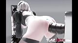 2B Fucked By Massive Dildos in Both End snapshot 1