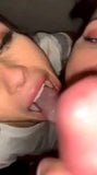 Extremely hot girl kiss and share cum snapshot 4